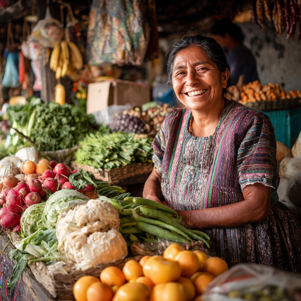Familia mexicana sonriente disfrutando de una comida colorida y nutritiva juntos en la mesa